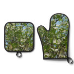 Branches of Dogwood Blossoms Spring Trees Oven Mitt & Pot Holder Set