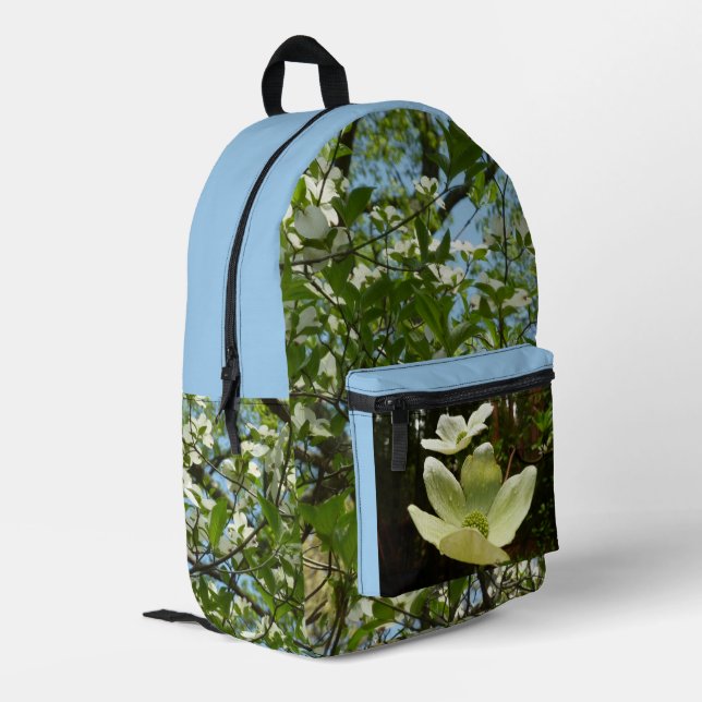 Branches of Dogwood Blossoms Spring Trees Printed Backpack (Back Corner Left)