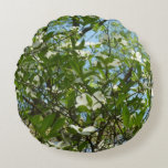 Branches of Dogwood Blossoms Spring Trees Round Pillow