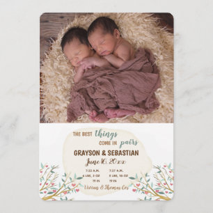 Branches of Love Photo Birth Announcement