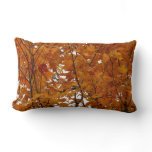 Branches of Maple Leaves I Orange Autumn Lumbar Pillow