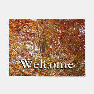 Branches of Orange Leaves Autumn Nature Doormat