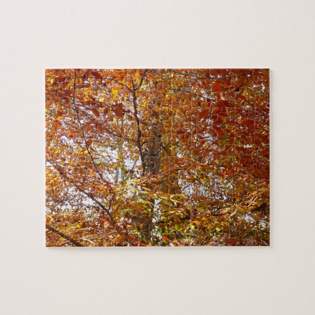 Branches of Orange Leaves Autumn Nature Jigsaw Puzzle (Horizontal)