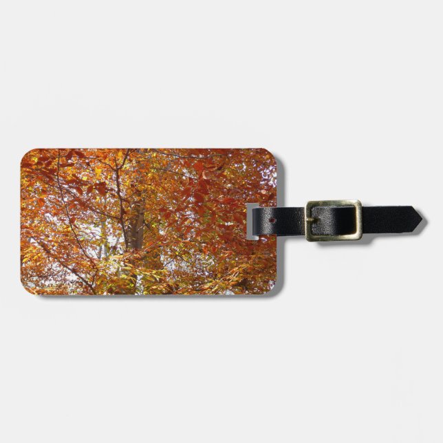 Branches of Orange Leaves Autumn Nature Luggage Tag (Front Horizontal)