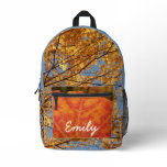 Branches of Orange Leaves Autumn Nature Printed Backpack