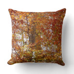 Branches of Orange Leaves Autumn Nature Throw Pillow
