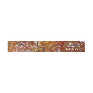 Branches of Orange Leaves Autumn Nature Wrap Around Label