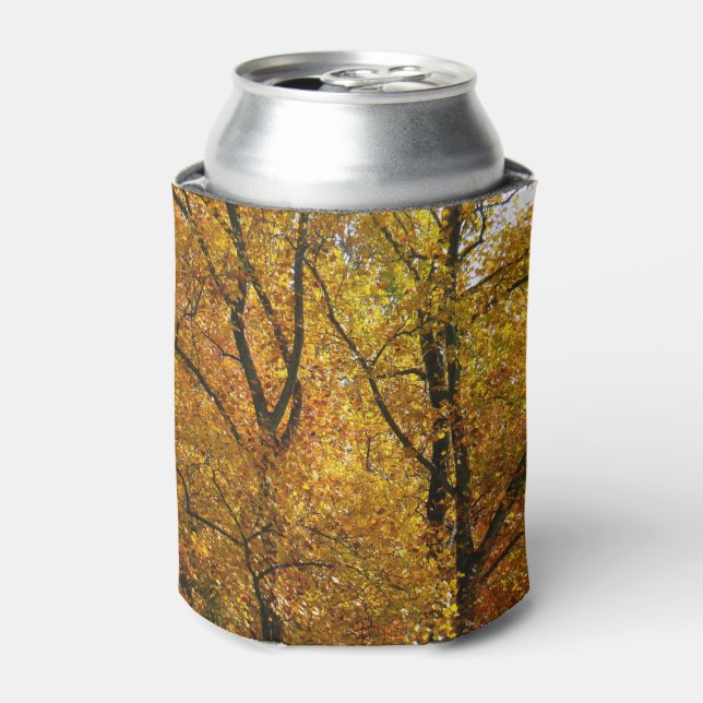 Branches of Yellow Leaves Bright Autumn Colorful Can Cooler (Can Front)