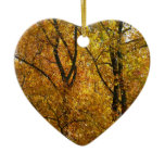 Branches of Yellow Leaves Bright Autumn Colorful Ceramic Ornament