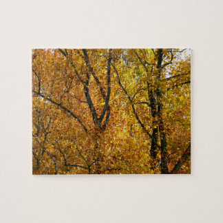 Branches of Yellow Leaves Bright Autumn Colorful Jigsaw Puzzle
