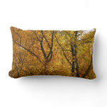 Branches of Yellow Leaves Bright Autumn Colorful Lumbar Pillow