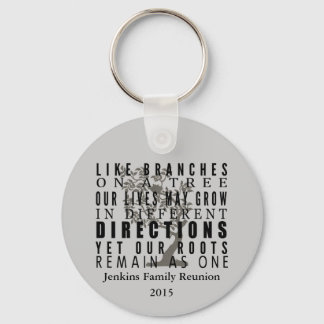 Branches on a Tree Family Reunion Quote Keychain