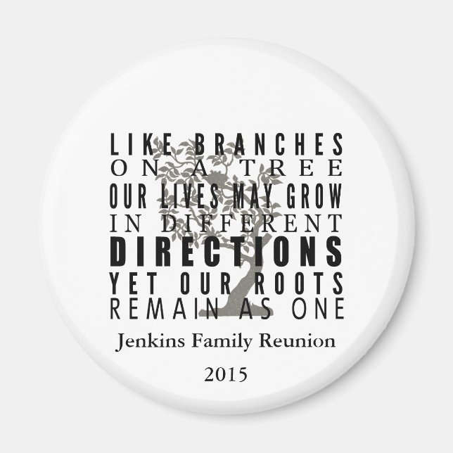 Branches on a Tree Family Reunion Quote Magnet (Front)