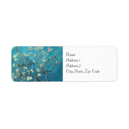 Branches with Almond Blossom by Van Gogh Label