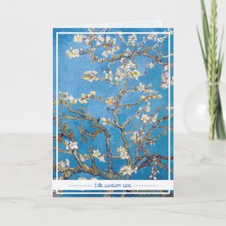 Branches with Almond Blossom Van Gogh blue Card