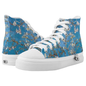 Branches with Almond Blossom Van Gogh blue High-Top Sneakers