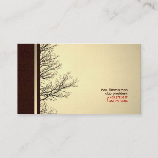 Customizable Branching Out Sepia Business Cards