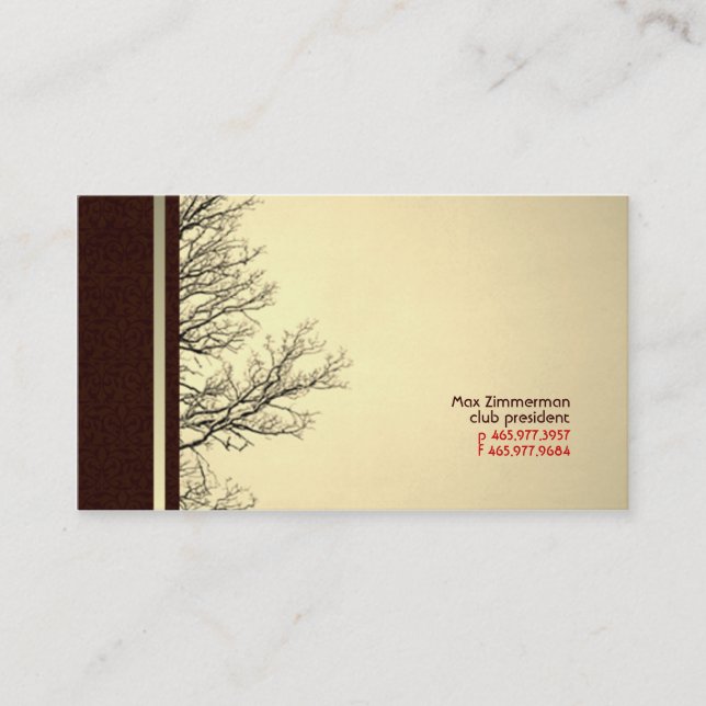 Branching Out Sepia Business Cards (Front)