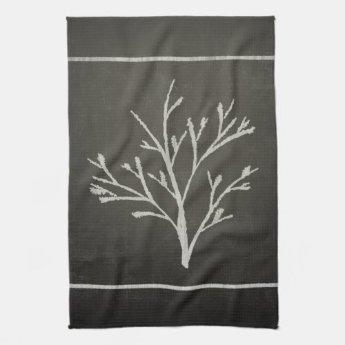 Branching Tree Sapling Chalk Drawing Towel