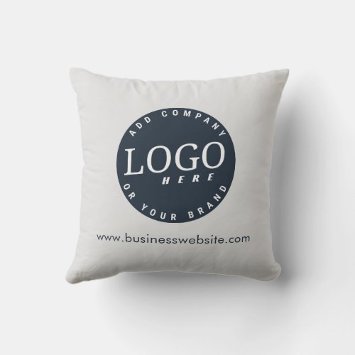 Brand and Business Logo with Company Website Throw Pillow