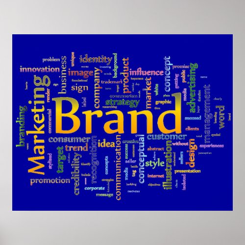 Brand and Marketing  Related Text Blue Poster