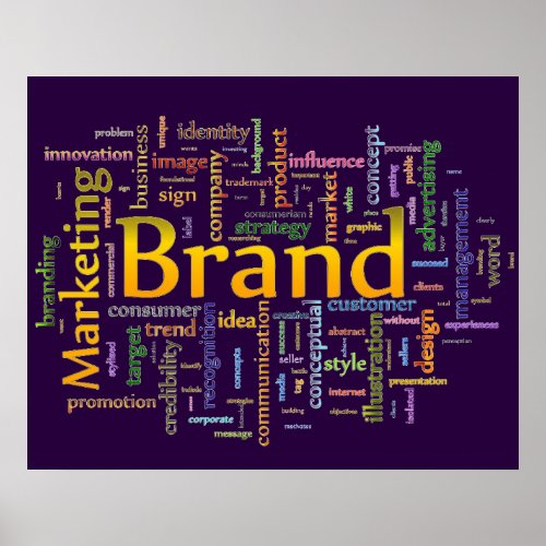 Brand and Marketing  Related Text Purple Poster