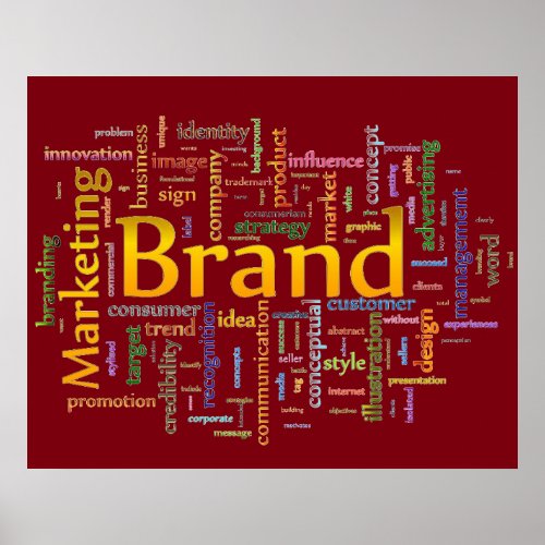 Brand and Marketing  Related Text Red Poster