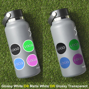 Brand Business Logo on Clear Vinyl Circle Stickers