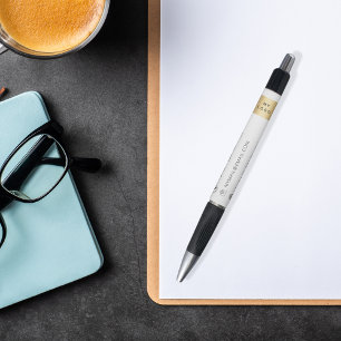 Brand color business logo name phone mail website pen