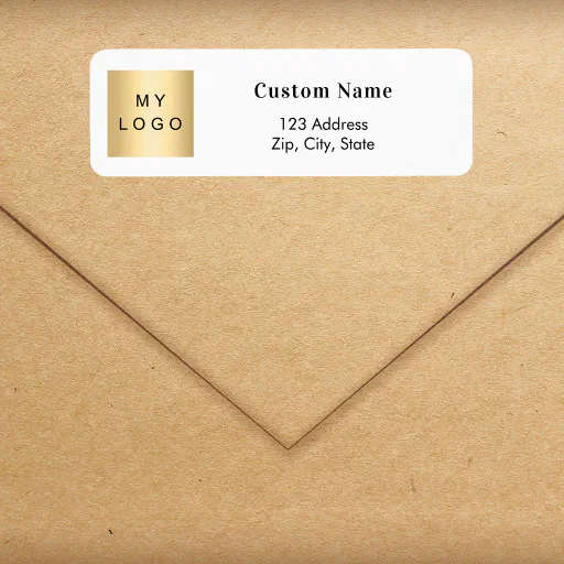 Brand color business logo return address label