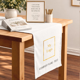 Brand color business logo text short table runner