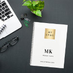 Brand color monogram initials business 2025 planner<br><div class="desc">Transparent background,  add your brand color in the design tool. Black text. Personalize and add your logo,  monogram initials,  name and a title year 2025 (or any year). Your logo both on the front and the back.  Space for your website address on the  back.</div>