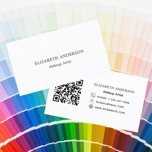 Brand color Qr code modern minimalist Business Card