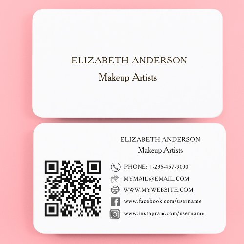 Brand color Qr code socal media Business Card