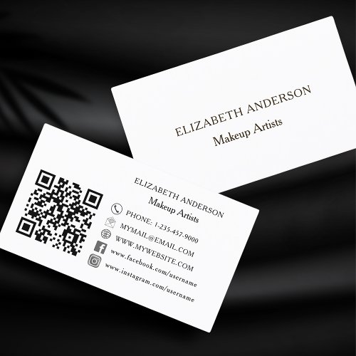 Brand color Qr code socal media Business Card