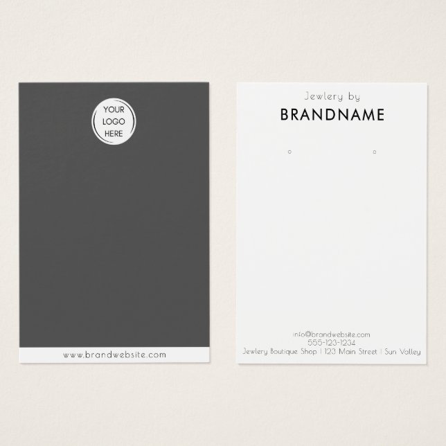 Brand Custom Logo earring Jewelry Display Card (Front & Back)