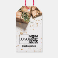 Brand logo qr code Christmas gift tag promo