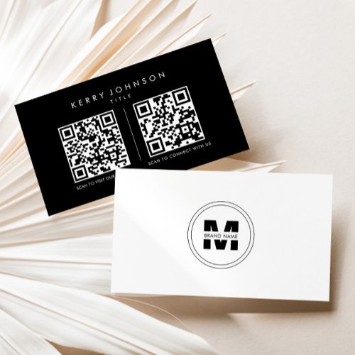 Brand Name Formal Minimalist Simple Qr Code Business Card