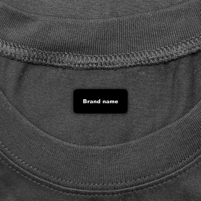 Brand Name on Black Rectangle Clothing Label (Black rectangle clothing label with your brand name)