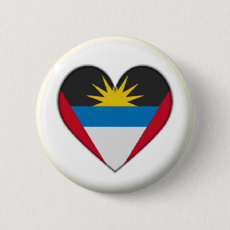 BRAND NEW!! - ANTIGUA BARBUDA HEART PIN BACK BADGE