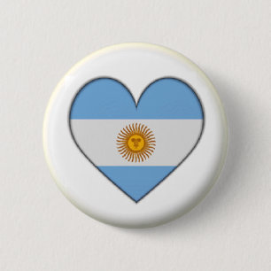 BRAND NEW!! - ARGENTINA HEART PIN BACK BADGE