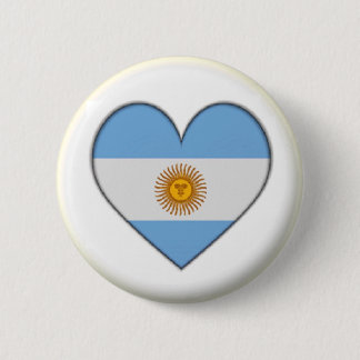 BRAND NEW!! - ARGENTINA HEART PIN BACK BADGE