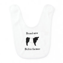 Brand New Beltie Farmer Baby Gift Belted Galloways Baby Bib