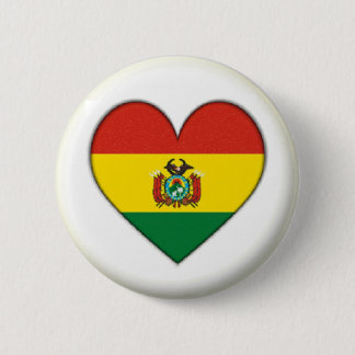 BRAND NEW!! - BOLIVIA HEART PIN BACK BADGE