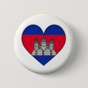 BRAND NEW!! - CAMBODIA HEART PIN BACK BADGE BRAND
