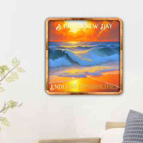 Brand New Day Endless Possibilities Dawn Seascape Foil Prints