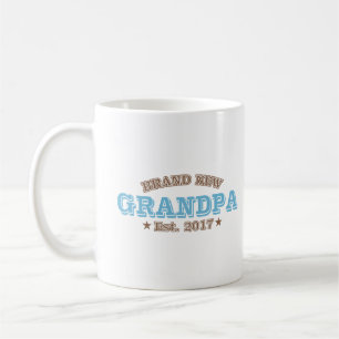 Brand New Grandpa Est. 2017 (Blue) Coffee Mug