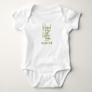 Brand new little man hand drawn baby boy baby bodysuit