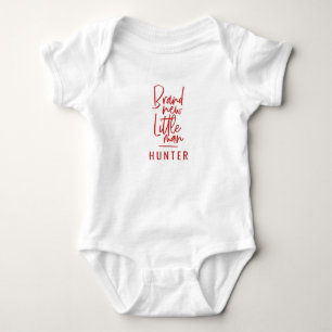 Brand new little man hand drawn baby boy baby bodysuit