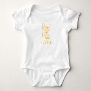 Brand new little man hand drawn baby boy bodysuit